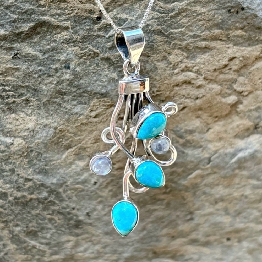 Turquoise & Moonstone Pendant